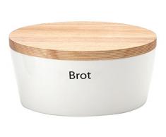 Continenta Pane pentola Ovale con Coperchio in Legno, Medio