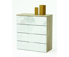 13Casa mountain a9 buffet 4 cassetti. dim. 73*35,3*79,2h cm. mdf. rovere spazzolato + bianco lucido.
