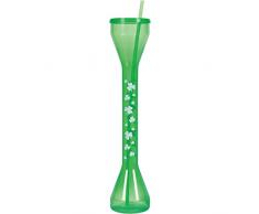 amscan International - Bicchiere Allungato, Motivo St Patricks Day, Colore: Verde