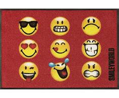 Wash&Dry Smiley Faces Zerbino, Acrilico, Rot, 50 x 75 x 0.7 cm