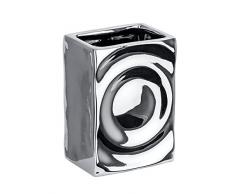 Wenko Signs - Dispenser per sapone in ceramica, 7,6Â x 5,5Â x 10,8Â cm, Cromo, ceramica, Argento, 7.6x5.5x10.8 cm