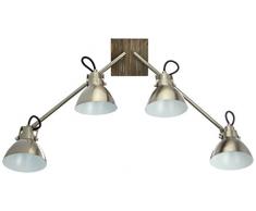 Trio Leuchten Lampada da soffitto E14, Nickel Satinato, 12.5 x 90 x 25 cm