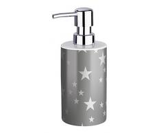Wenko 22431100 Candy - Dispenser di sapone in ceramica, dimensioni: 9 x 7 x 18 cm, colore: Argento