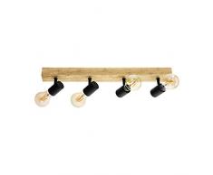 EGLO Townshend 3 Lampada da soffitto, Nero, Marrone