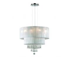 Ideal Lux Opera SP6 Lampada a Sospensione E27, Bianco, 71 x 120 cm