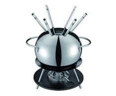 KUHN RIKON 32009 Set per fonduta di Carne, Sfera in Acciaio Inox con paraspruzzi e Spazio per 6 forchette, costituito da Coperchio, scaldavivande, forchette