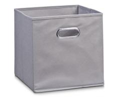 Zeller 14130 Patchwork - Contenitore in tessuto non tessuto, 28 x 28 x 28 cm, colore: Grigio
