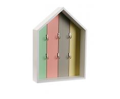 VERSA 20810032 Portachiavi Casetta, Legno, Multicolore, 4.2x31x21 cm