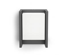 Philips Lighting Arbour Lampada LED da Parete, Giardino ed Esterni, 6W, Luce Fredda 4000K, Nero