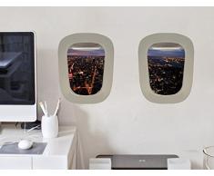 WALL STICKERS OBLO PORTHOLE CITY NIGHT Adesivi Murali