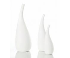 mondecor.de Teardop - Vaso in pocellana, altezza 19 cm, Ã 6 cm, colore: Bianco opaco