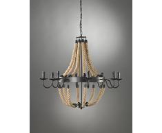 Onli Impero Corde Lampadario E14, 6 W, Nero, 66 x 138cm, metallo;corda