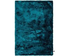 benuta Shaggy - Tappeto a Pelo Lungo per Camera da Letto e Soggiorno, Fibra Sintetica, Turchese Scuro, 80 x 150 cm