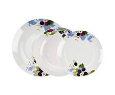 Tognana ME071185136 Servizio Tavola Metropolis Chamonix, Porcellana, Multicolore, 18 unitÃ 