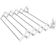 Gimi Skatto 70 Stendibiancheria da Parete, Stendino a Fisarmonica, Spazio di Stenditura 4 m, Alluminio e Resina, 74 x 50 x 16 cm