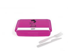 Excelsa Peanuts Contenitore con Posate Lucy, Fucsia