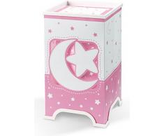 Dalber 63230E - Lampada da tavolo LED, motivo luna Moderno taglia unica Rosa, dimmerabile, plastica