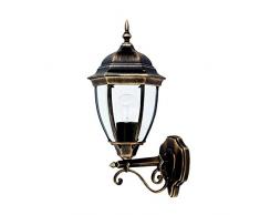 RABALUX Toronto - Lampada da parete per esterni, in metallo, E27, 100 W, effetto oro, 27 x 20,5 x 49 cm