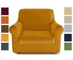 Petti Artigiani Italiani Copridivano Elasticizzato, Giallo, Poltrona (80 a 120 cm)