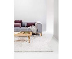benuta Shaggy - Tappeto a Pelo Lungo Whisper per Camera da Letto e Soggiorno, Fibra Sintetica, Bianco, 140 x 200 cm