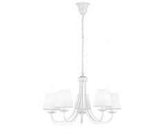 Trio Leuchten Lampadario E14, 28 W, Bianco Opaco, 66 x 66 x 150 cm