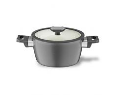 Berndes Balance Ceramica Casseruola con Coperchio 20 cm, 2.5 Litri, Alluminio Forgiato, Bianco (WeiÃ)
