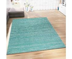 VIMODA Tappeto Moderno Soggiorno Verde Pelo Corto Tessuto Erica Colorfast Pratico pastelfarben Verde, 160 cm x 230 cm