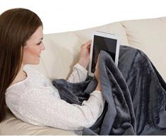 Kanguru Plaid Touch, coperta in soffice pile con bordo pulisci-schermo, dimensioni 130x170cm, calda ed elegante.