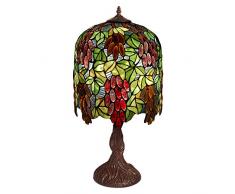 World Art, TWGU12228, Lampada da tavolo Uva, Lampade Tiffany, 33 x 67 x 33 Cm