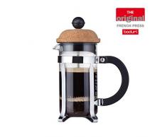 Bodum 1923Â âÂ 109S Caffettiera a pistone 3Â Tazze, Trasparente, 0,35Â l, Vetro, Sughero, 7,5Â cm