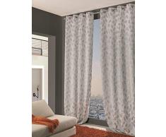 Home Collection PER129 Tenda Perla, Poliestere, Grigio, 140x280 cm