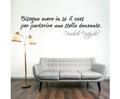 Adesiviamo Friedrich Nietzsche L Adesivo Murale, PVC, Nero, 180 x 53 cm