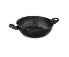 Barazzoni Granitica Extra Tegame due manici, rivestimento interno innovativo Marmotech a 5 strati effetto pietra, Diametro cm 28, Litri 4,1. Made in Italy