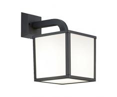 Trio Leuchten Trio 221560142 Cuganbo Lampada da Parete a LED, da Esterno, Paralume Acrilico Bianco, Antracite E27, 6 W