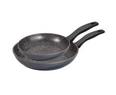 STONELINE 10640 - Set di 2 padelle in Alluminio da 20 e 26 cm, con Ottimo Rivestimento Antiaderente, Senza Coperchio, Anche per induzione