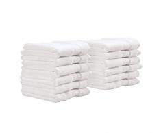 iDesign Spa Bagno con Fascia Intrecciato, Kit Piccoli Cotone 100%, Set da 12 Asciugamani Viso e Corpo con Nastro per Appendere, Bianco, 33,0 cm x 0,3 cm, unitÃ 