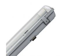 Müller-Licht Aqua-Promo Plafoniera LED 150cm - Lampada da soffitto e pareti a LED per ambienti umidi - luce bella in bianco neutro (4000K) per lideale luce di lavoro - 1x24W tubi LED - IP65 - grigio