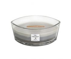 WoodWick Ellipse Trilogy candela profumata con fiamma Hearthwick, Legno caldo