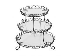 Wilton 3-Tier Customizable Iron Treat Stand, 13-inch Alzata per Dolci, Altro, Grigio