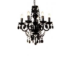 Wink design Boston Lampadario 5 Luci, Nero, Diametro 55 cm/Altezza 60 cm