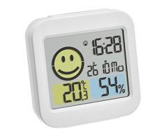 TFA Dostmann - Radiosveglia Digitale con termometro e igrometro, in plastica, 78 x 31 x 79 mm, Colore: Bianco
