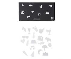 Design Letters Message Board Lettere bacheca, PMMA + ABS, Bianco, Party Icons