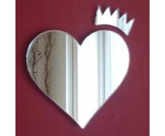Specchio a Forma di Cuore e Corona, 40 cm x 37 cm.