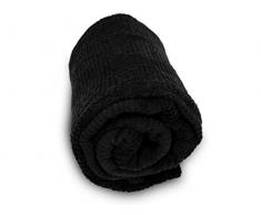 Soleil docre Plaid in Pelliccia Morbidissimo in Tinta Unita COCOONING Nero 120 x 160 cm