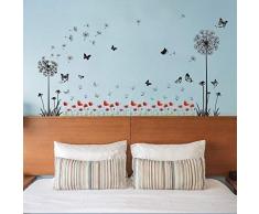 Wallflexi Adesivi da Parete Poppy Garden murale Decalcomanie Arte Soggiorno Scuola Materna Ristorante Hotel Cafe Ufficio Decorazioni per la casa Decorazione, Multicolore