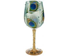 Lolita 4056857 Pretty As A Peacock Bicchiere da Vino, Multicolore, 8.5x8.5x22.5 cm