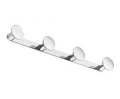 Inda AV120DCR One Appendiabiti Quadruplo da Parete, Ottone, Cromato, 4 x 42 x 4 cm