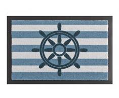 Hanse Home - Zerbino in Poliammide, Blu/Bianco, 40 x 60 x 0,7 cm