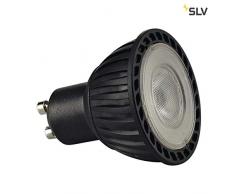 SLV 551.252 GU10 4,3 W 2.700 k 40 gradi Undimmable SMD Led NV-Riflettore Lampada, Nero/Trasparente
