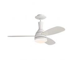 72598 Ventilatore da soffitto bianco per interni da 122 cm Cumulus, kit di luce con vetro smerigliato opale